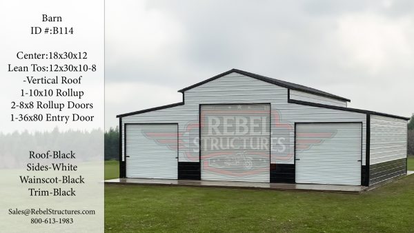42x30x12 Steel Barn