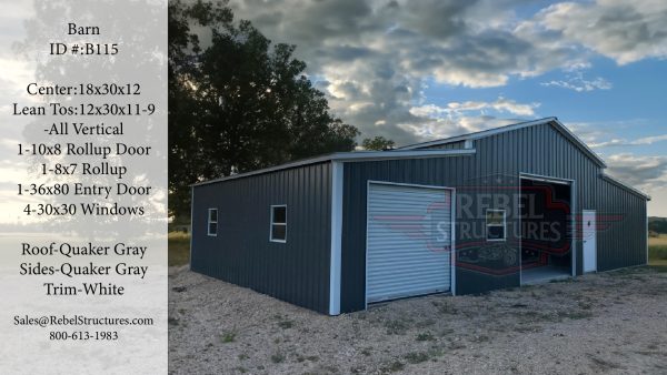 42x30x12 All Vertical Metal Barn