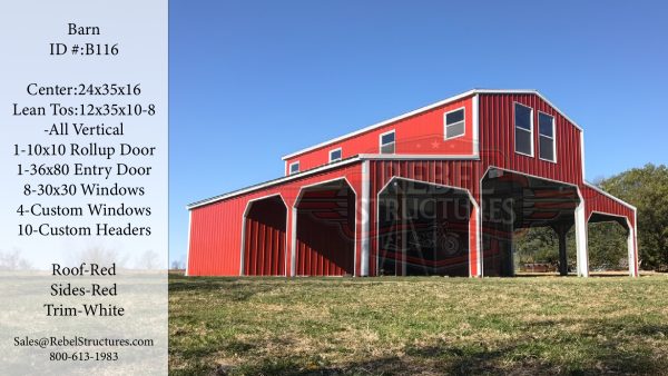 48x35x16 Custom All Vertical Metal Barn