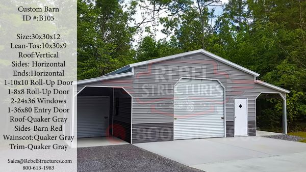 30x30x12 Custom Barn Steel
