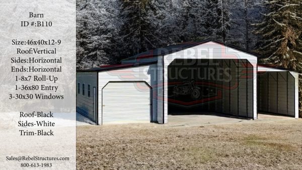 46x40x12 Metal Barn