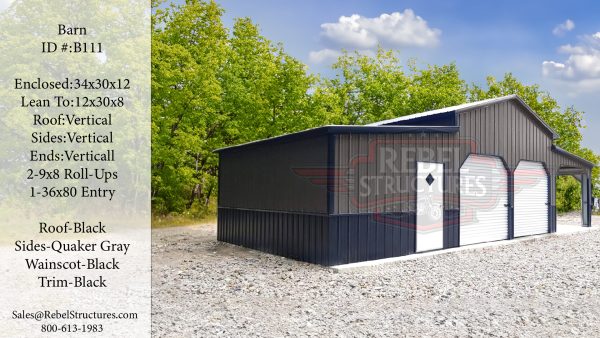 46x30x12 Metal Barn