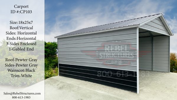 18x25x8 Metal Carport