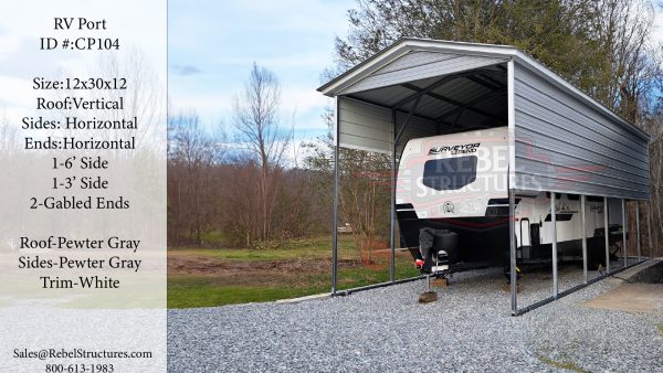 12x30x12 Steel Carport