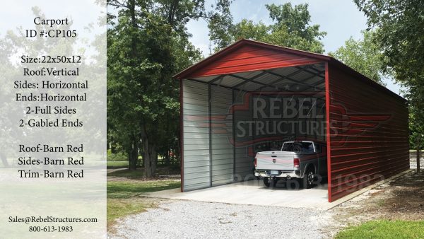 22x50x12 Metal Carport