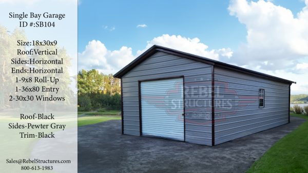 18x30x9 Single Bay Garage