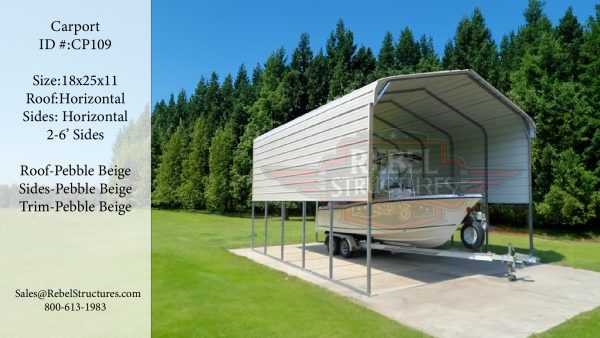 18x25x11 Steel Carport