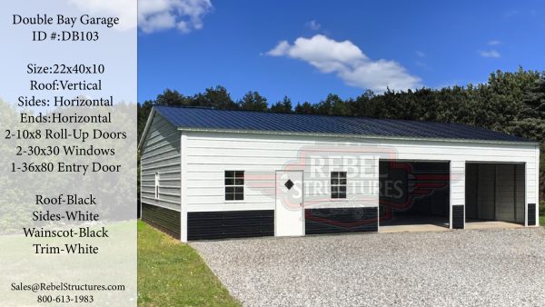 22x40x10 Steel Garage