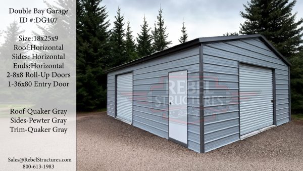 18x25x9 Metal Garage
