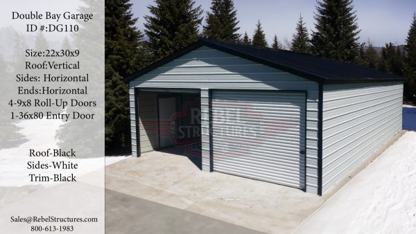 22x30x9 Steel Garage