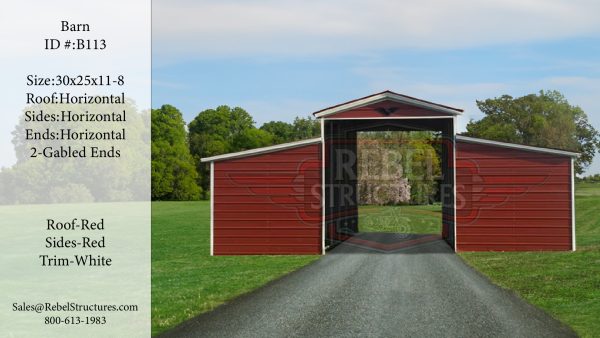 30x25x11 Steel Barn