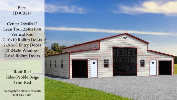 48x40x12 Metal Barn