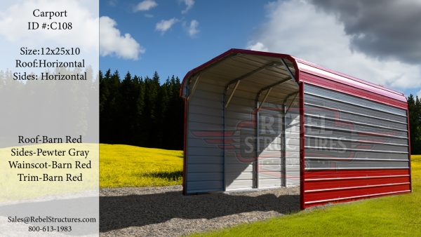 12x25x10 Regular Frame Carport