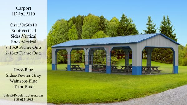 30x50x10 Metal Carport