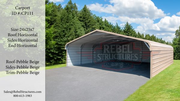 24x25x7 Metal Carport