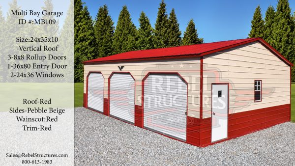 24x35x10 MultiBay Garage