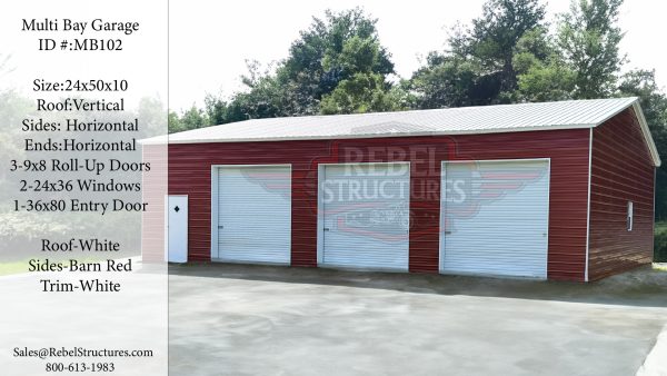 24x50x10 MultiBay Garage