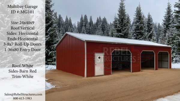 24x40x9 MultiBay Garage
